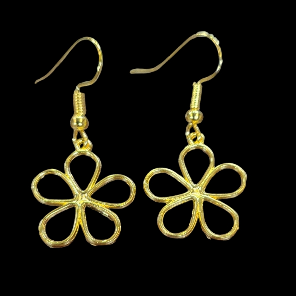 Simple flower earrings Gold.